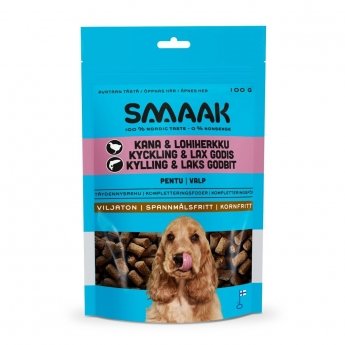 SMAAK koiranpennun herkut kana & lohi 100 g